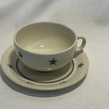 Mayer China SS United States Lines, Cup and Saucer set Gray star vintage ￼ picture