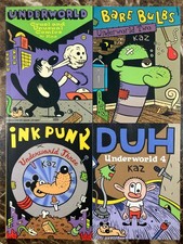 Underworld by Kaz Volume 1 2 3 4 Lot Set Fantagraphics Bare Bulbs Ink Punk Duh picture