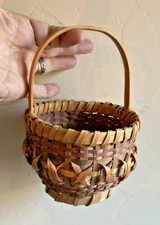 Vintage Cherokee Indian Native American Small Handle Basket  Mary Lossiah? picture