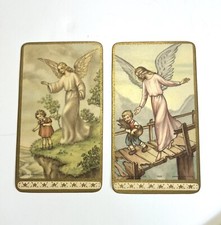•VTG From 1948 Two Guardian Angel Watching Over Boy Girl 1929 Prints Printed USA picture