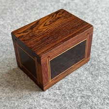 UNIQUE Handmade Small Wooden Trinket Box -Mixed Exotic Hardwoods -Unique Joinery picture