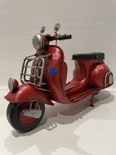 Metal Tin Red Flower Model British Lambretta Vespa Style Scooter Model picture