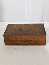 Penn State Cigar Corp P.S. Perfectos Wooden Cigar Box Philadelphia PA Antique picture