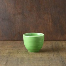 Tea Cup MINO YAKI WARE Japanese Yunomi Kushime Oda Pottery Japan Green 8cm picture