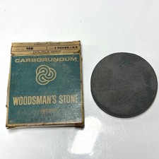 CARBORUNDUM WOODSMAN’S Axe STONE 3” Diameter Double Grit Cat. No. 196 Shop Tool picture