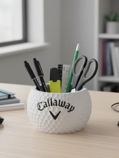 Callaway Golf Ball Pen & Pencil Holder Pot For Desks and Office Organizer 5 Inch picture