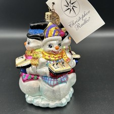 Vtg Christopher Radko Singing in a Winter Wonderland Glass Christmas Ornament 5