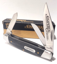 Imperial Schrade Black Celluloid Small 3 Blade Stockman Folding Pocket EDC Knife picture