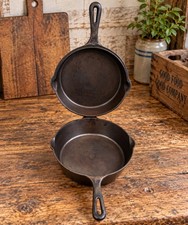 rare Vintage Griswold #80 Cast Iron Double Skillet Set Antique 1103A 1102B picture