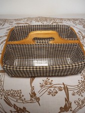 Longaberger 2006 Carry N Caddy Basket Set, Protectors, Khaki Check Liners picture