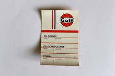 1971 GULF OIL CHANGE VINTAGE ORIGINAL DOOR JAMB REMINDER STICKER DECAL RARE MINT picture