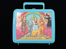 Vintage 1989 Aladdin ~ The Wizard of OZ Blue 2 pc Lunch Box with Thermos  picture