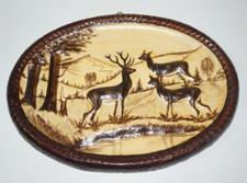 Antique 3D Relief Wood Stag Deer Wall Hanging Karkonosze Giant Mountains Poland picture