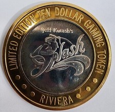 Riviera Hotel & Casino $10 999 Fine Silver Splash Limited Edition Gaming Token picture
