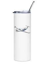 Pilatus PC-12NG Stainless Steel Water Tumbler with straw - 20oz. picture