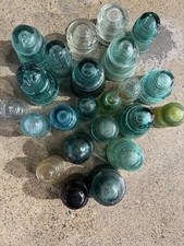 Vintage Glass Electrical Insulators Lot of 23 – Hemingray Whitall Tatum picture