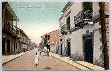 Antique Panama Postcard COLON Calle de COLON Street Scene 1910 picture