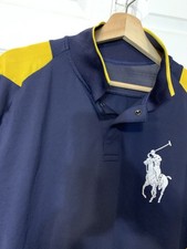 RLX Ralph Lauren Mens Sz XL US Open 2007 Big Pony Polo Shirt Blue Yellow picture