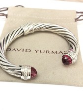 David Yurman 10mm Cable Classics  Bracelet 925 Silver Tourmaline& Diamonds picture
