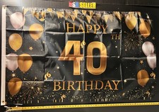 Happy 40th Birthday Cheers Flag FREE USA SHIP Party Man Cave Cake Fun Sign 3x5' picture