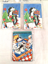 18 VTG Gibson Greetings Stationery Note Cards Whimsical Mischievous Cats NIP picture