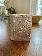 Mother‑of‑Pearl Red Letter Bible Jerusalem Beautiful Condition. Gold Edged Pages picture