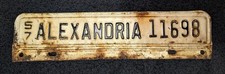 1957 City of Alexandria VA License Plate Topper - 11698 - Scarce Vintage Plate picture