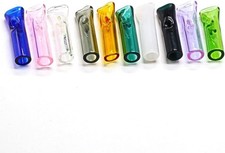 10 Pack Reusable Glass Tips Filter Flat Mouthpiece 8mm OD 5mm ID 35mm picture