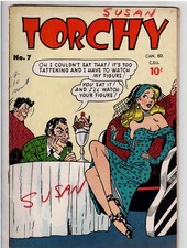 TORCHY #7 (1950) RARE NICE CONDITION CENTEROLFD DETACHED GGA GOLDEN AGE A picture