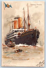 Germany Postcard An Edge of Steamer Empress Auguste Victoria c1905 Posted picture