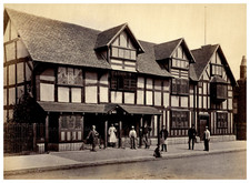 Francis Bedford, England, Stratford-on-Avon, Men in front of Shakespeare's  picture