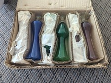 Vintage Hand Blow Glass Vases - Set Of 6 picture