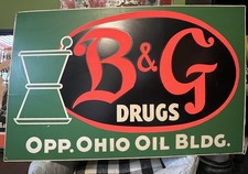 Vintage B&G Drugs Advertising Sign