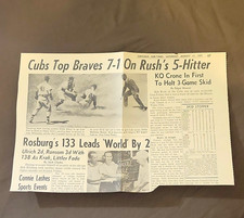 Chicago Sun-Times Aug 13 1955 Sports Page/Clipping Cubs Top Braves 7-1 picture