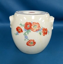 Vintage Hall Superior Quality Kitchenware Orange Poppy Pretzel/Cookie Jar picture