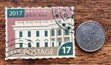 The White House Postage Stamp STICKER Retro Vintage Style World Travel Postcard picture