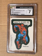 1976 Topps Marvel Super Heroes Stickers- Spider-Man CGC 7 One Star * UK Variant picture