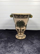 Vintage Palm Beach Chic Ceramic Palm Tree Vase picture
