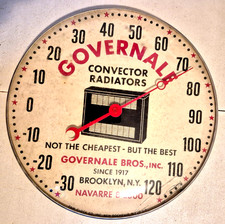Vintage OLD Thermometer Governale convector radiators. Since 1917 Brooklyn N.Y. picture
