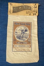 Vtg 1981 Bare Foot Boy Waukesha Wisconsin 10x19 Canvas Novelty Potato Sack 3B picture