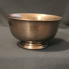 Vtg Paul Revere Style Footed Bowl Pewter picture