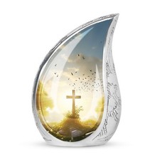 Sacred Reflection Holy Cross Urn for Treasured Human Ashes Keepsake picture