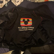 The Disney Channel Mickey Mouse Black Jacket with Red Lining, Size XL picture