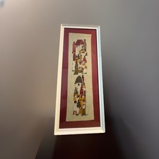 African Scene Of A Busy Farmers Market On A  Fabric Painting Framed Batik Art picture