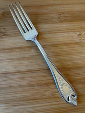 1847 Rogers OLD COLONY Silverplate Pierced Floral Scroll DINNER FORK 7 3/8” picture