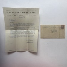 1937 Ted Morde Signed Aviation School Letter E.W. Wiggins Airways Adventurer picture