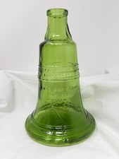Vintage WHEATON NJ Stow Pass Liberty Bell Green Glass 7.5
