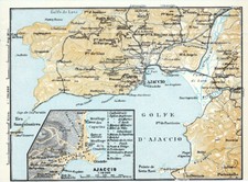 20 Ajaccio 1906 pt. original city plan/map Palais Fesch Quartier des Etrangers picture