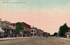 Hendersonville North Carolina Unpaved Main Street Drug Store Postcard COPY 83190 picture