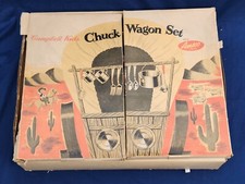 Rare 1955 Amsco Vtg Campbell Kids Soup Cooking Chuck Wagon toy Playset For Parts picture